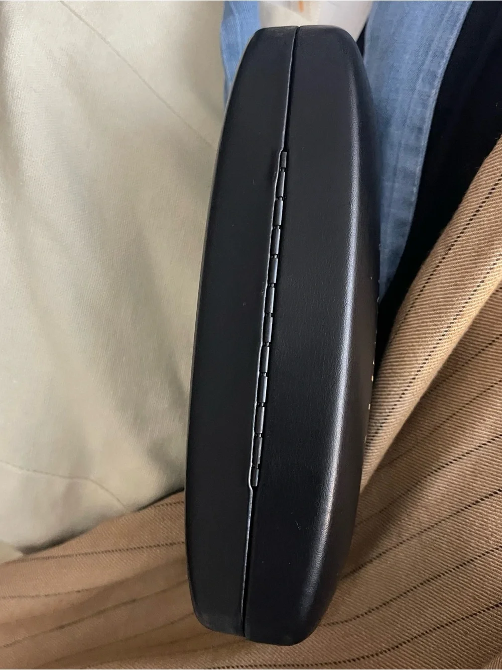 Versace Black Leather Eyewear Case with Gold Versace Logo